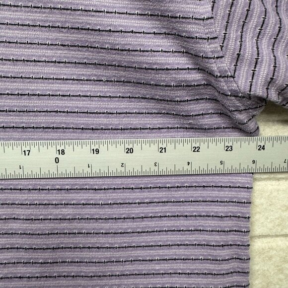 Men’s M Lavender Striped Golf Polo Shirt Mercerized Cotton Performance - Picture 6 of 7
